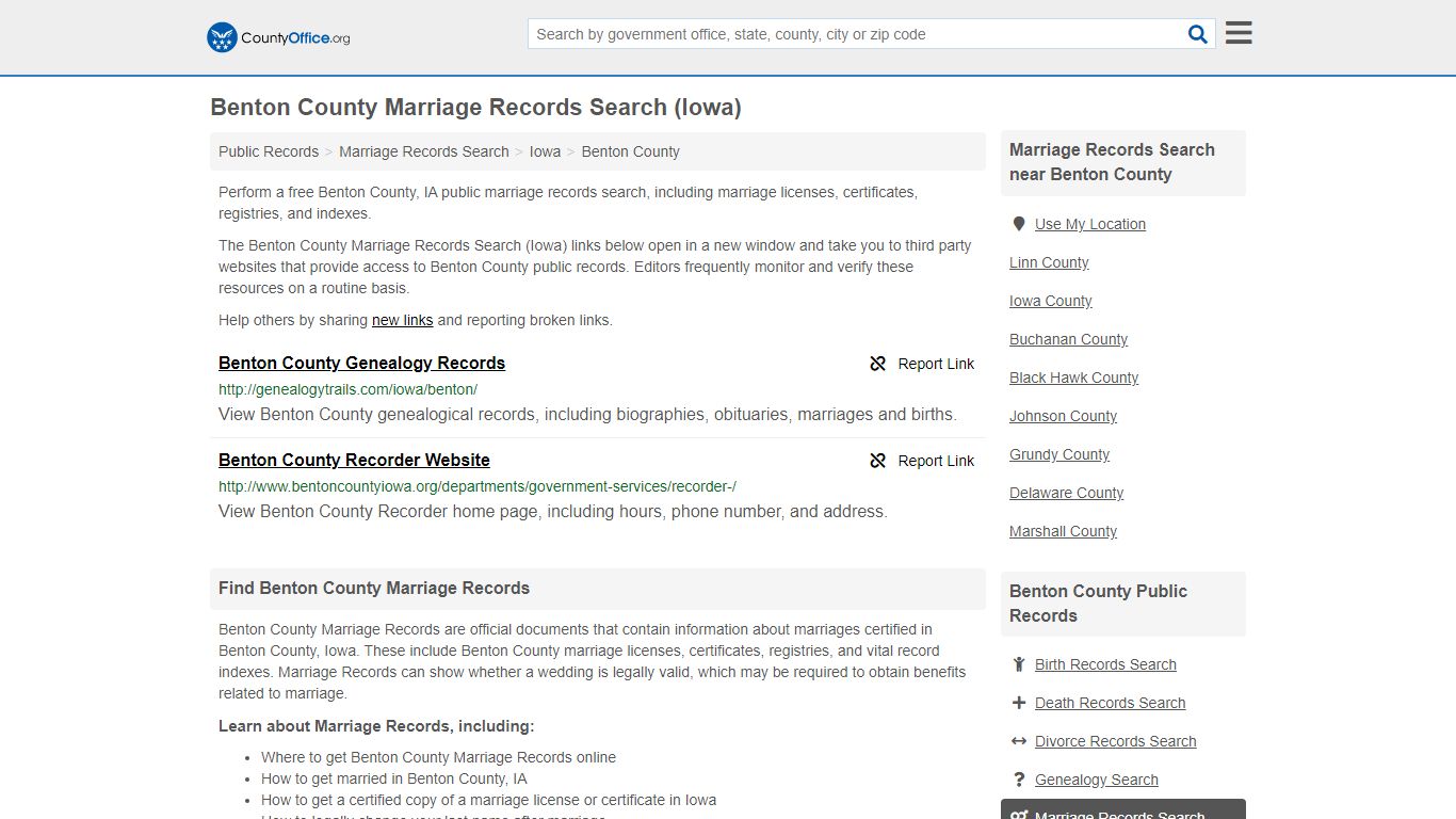 Marriage Records Search - Benton County, IA (Marriage ...