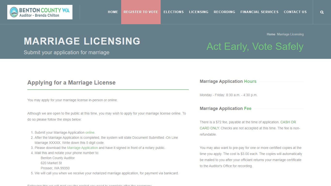 Marriage Licensing | Benton County
